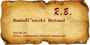 Radvánszki Botond névjegykártya